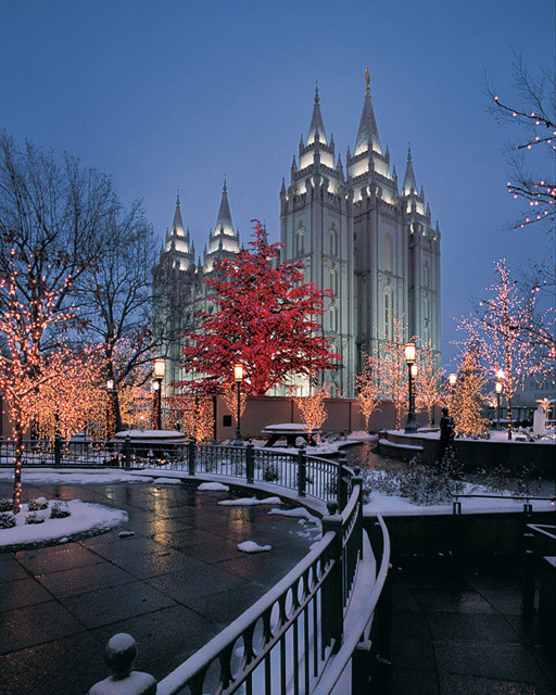 Mormon Temple on Christmas Time