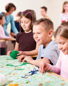 Children doing crafts