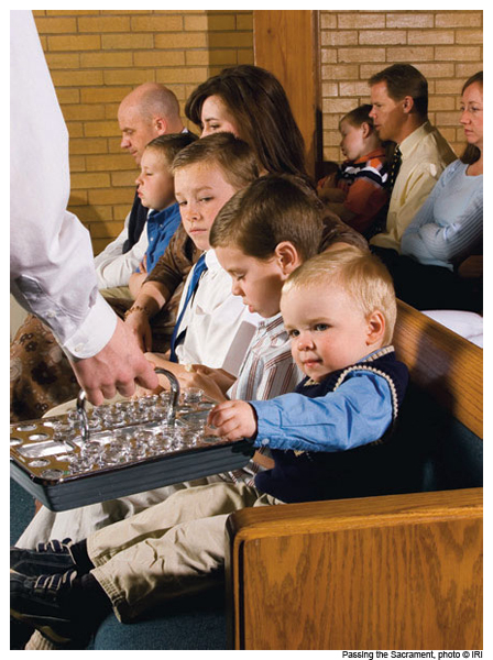 Mormonism is on the rise--a congregation receiving the Sacrament (communion)