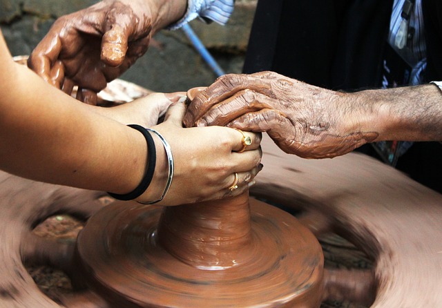 Set a new goal. People making pottery