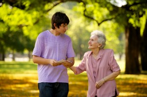 young-man-elderly-woman-visiting-1080937-print