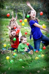 children playing outside