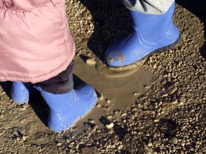 jumping in a puddle