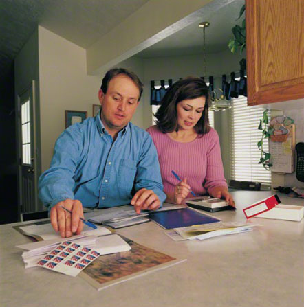 couple reviewing finances