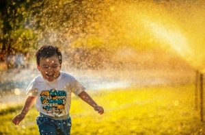 child laughing playing