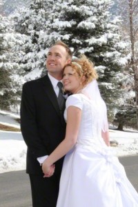 Snowy wedding day