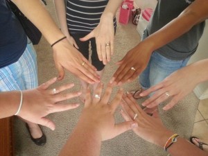 Women with rings on their fingers