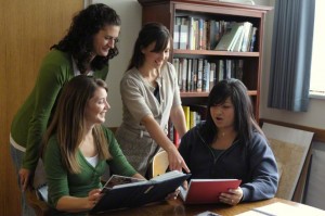 Young women studying