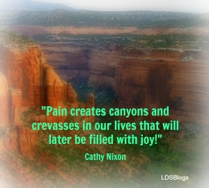 Pain creates canyons in our lives that can later be filled with joy