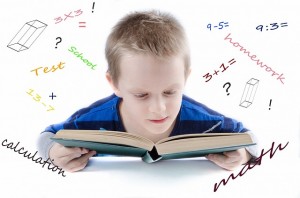 boy studying math