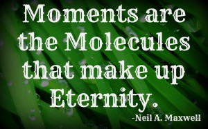 Moments are the molecules that make up eternity--Neal A. Maxwell