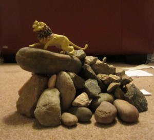 Jane's son created this Pride Rock replica from Lion King.