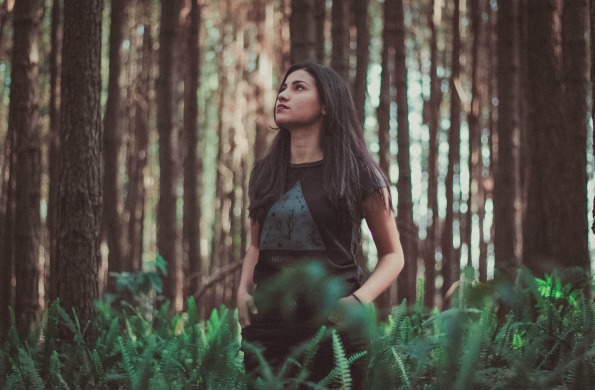 woman in forest