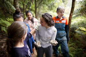 young women in forest