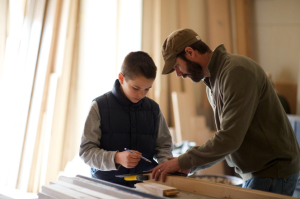 father and son woodworking