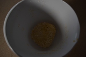 bowl of dough being made