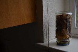 jar on windowsill