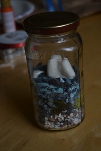 jar with rocks