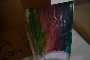 melted crayon painting