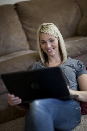 woman on computer