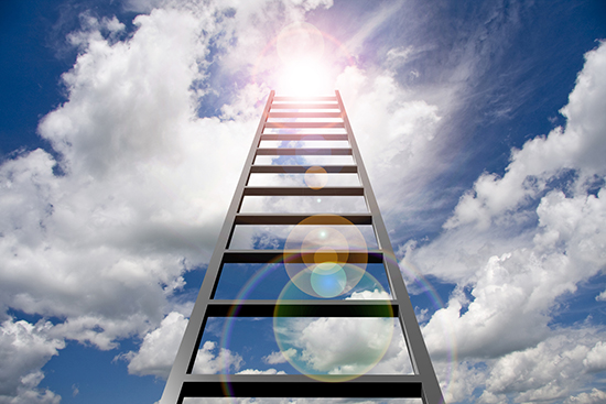 a ladder going up into the sky
