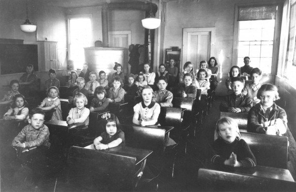 students in old school house