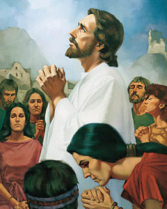 Jesus praying with the Nephites