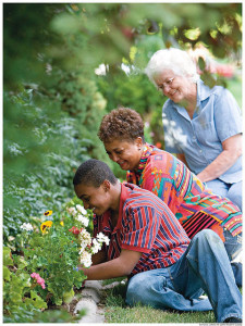 gardening help for elderly woman