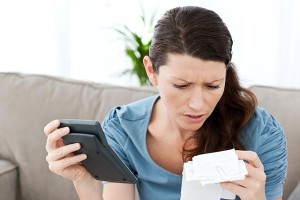 Woman worried about money