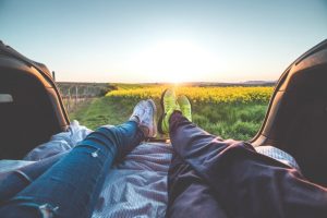 couple laying sitting