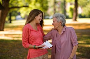 elderly woman young girl service