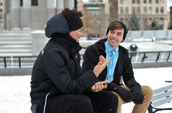 men talking friends