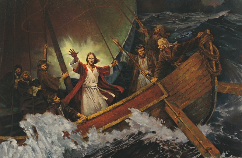 Jesus calms the storm, tempest