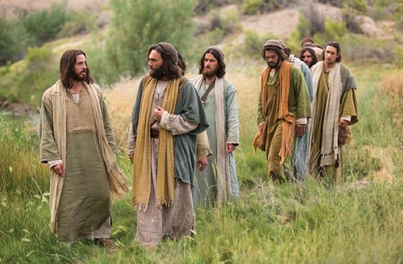 Christ walks path